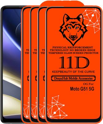 CRodible Edge To Edge Tempered Glass for Moto G51 5G(Pack of 4)