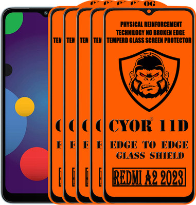 CYOR Edge To Edge Tempered Glass for REDMI A2 2023(Pack of 5)