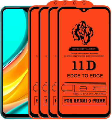 9H Edge To Edge Tempered Glass for Redmi 9 Prime (Pack of 4)(Pack of 4)