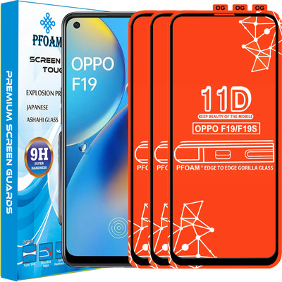 PFOAM Edge To Edge Tempered Glass for OPPO F19(Pack of 3)