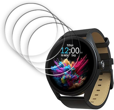 SOMTONE Edge To Edge Tempered Glass for Titan Crest 1.43 inch SMARTWATCH SCREEN GUARD(Pack of 4)