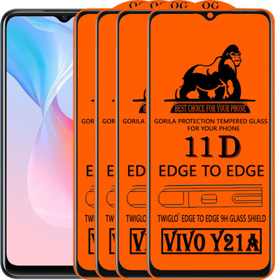 TWIGLO Edge To Edge Tempered Glass for VIVO Y21A(Pack of 4)