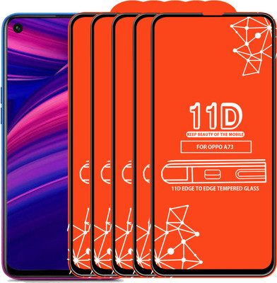 Qyist Edge To Edge Tempered Glass for Oppo A73(Pack of 5)