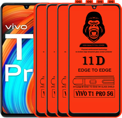 Laxdom Edge To Edge Tempered Glass for VIVO T1 PRO 5G(Pack of 4)
