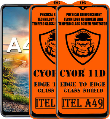 CYOR Edge To Edge Tempered Glass for ITEL A49(Pack of 2)