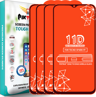 PikTrue Edge To Edge Tempered Glass for Tecno Spark 9T(Pack of 4)