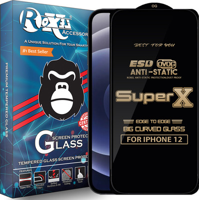 Roxel Edge To Edge Tempered Glass for IPHONE 12(Pack of 1)