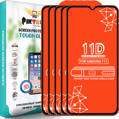 PikTrue Edge To Edge Tempered Glass for Samsung Galaxy F13(Pack of 5)