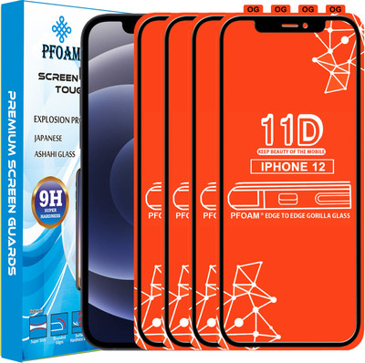 PFOAM Edge To Edge Tempered Glass for APPLE IPHONE 12(Pack of 4)