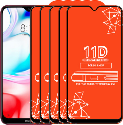 Qyist Edge To Edge Tempered Glass for Mi 8 New(Pack of 5)