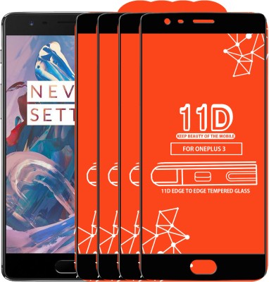 Roxel Edge To Edge Tempered Glass for OnePlus 3(Pack of 4)