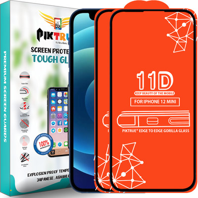 PikTrue Edge To Edge Tempered Glass for Iphone 12 Mini(Pack of 2)