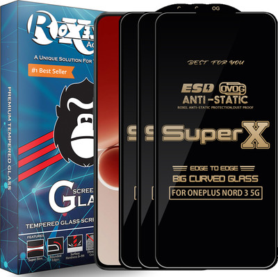 Roxel Edge To Edge Tempered Glass for ONEPLUS NORD 3 5G(Pack of 3)