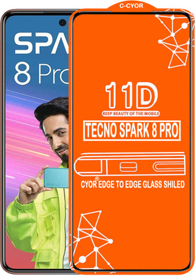 CYOR Edge To Edge Tempered Glass for TECNO SPARK 8 PRO(Pack of 1)