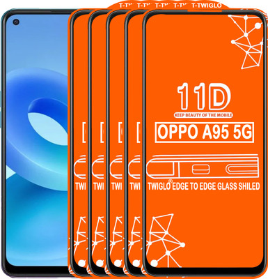 TWIGLO Edge To Edge Tempered Glass for OPPO A95 5G(Pack of 5)