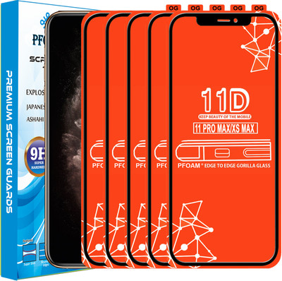 PFOAM Edge To Edge Tempered Glass for APPLE IPHONE 11 PRO MAX(Pack of 5)