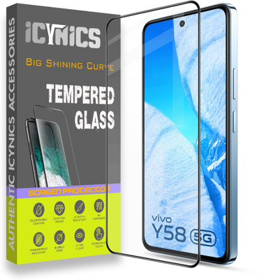 ICYNICS Edge To Edge Tempered Glass for Vivo Y58 5G, Anti-Fingerprint, Waterproof, Oil-resistant, Bubble-Free, Anti-Static, Scratch Resistant Full Coverage with Wooden box to ensure safety(Pack of 1)