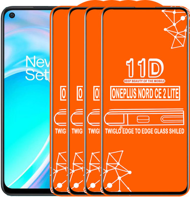 TWIGLO Edge To Edge Tempered Glass for ONEPLUS NORD CE 2 LITE(Pack of 4)