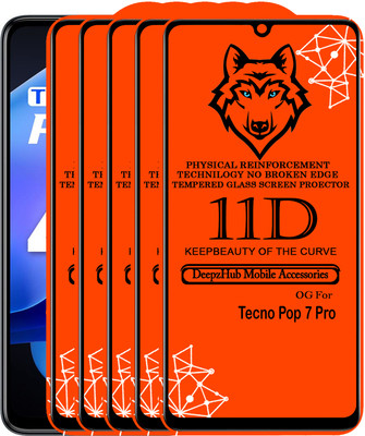 DeepzHub Edge To Edge Tempered Glass for Tecno Pop 7 pro(Pack of 5)