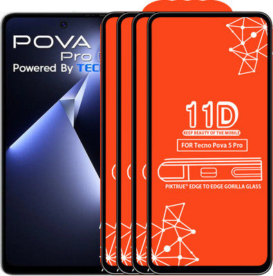 PikTrue Edge To Edge Tempered Glass for Tecno Pova 5 Pro(Pack of 4)