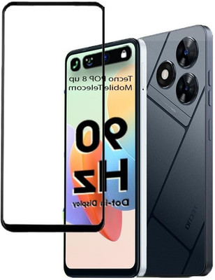 O2MG Edge To Edge Tempered Glass for Tecno Pop 8(Pack of 1)