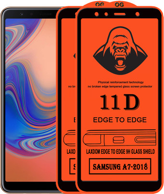 Laxdom Edge To Edge Tempered Glass for Samsung Galaxy A7 2018 Edition(Pack of 2)