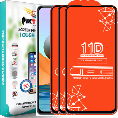 PikTrue Edge To Edge Tempered Glass for Redmi Note 10 Pro(Pack of 3)