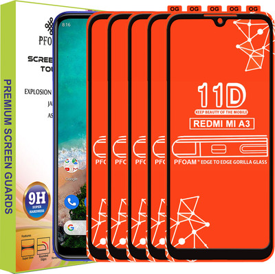 PFOAM Edge To Edge Tempered Glass for REDMI MI A3(Pack of 5)