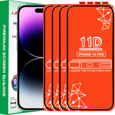 Laxdom Edge To Edge Tempered Glass for APPLE IPHONE 14 PRO(Pack of 4)