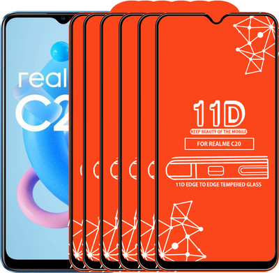 Qyist Edge To Edge Tempered Glass for Realme C20(Pack of 6)