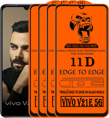 TWIGLO Edge To Edge Tempered Glass for VIVO V21E 5G(Pack of 4)
