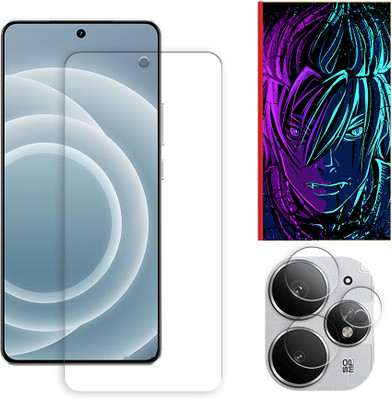 SOMTONE Edge To Edge Tempered Glass for Realme Neo7 Turbo 5G Tempered Glass Screen Protector | Anti-Scratch | Edge to Edge Full Coverage | 9H Hardness ( 1 FRONT SCREEN GUARD + 1 CAMERA LENS PROTECTOR + 1 FREE BACK EMBOSSED SKIN002 )(Pack of 1)