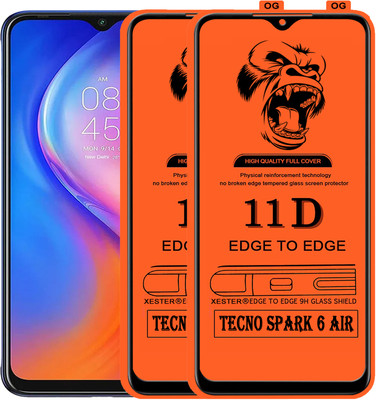 PFOAM Edge To Edge Tempered Glass for TECNO SPARK 6 AIR(Pack of 2)