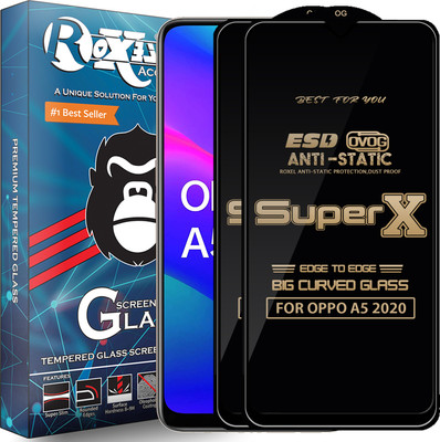 Roxel Edge To Edge Tempered Glass for OPPO A5 2020(Pack of 2)