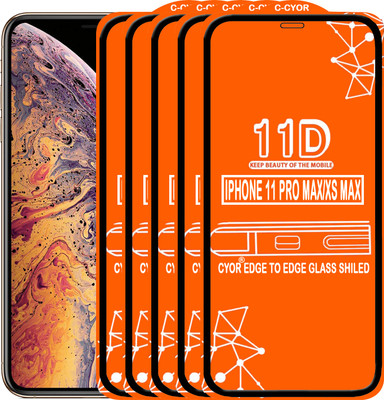 CYOR Edge To Edge Tempered Glass for Apple iPhone XS Max(Pack of 5)