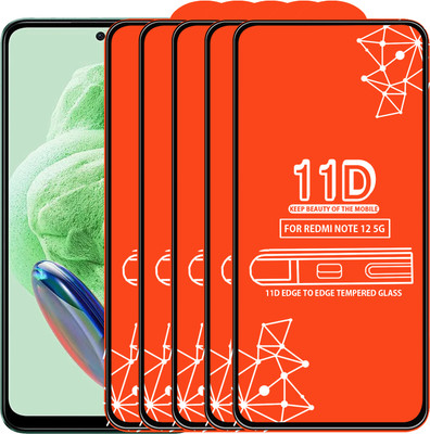 Roxel Edge To Edge Tempered Glass for Redmi Note 12 5G(Pack of 5)