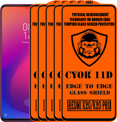 CYOR Edge To Edge Tempered Glass for Mi K20 Pro(Pack of 5)