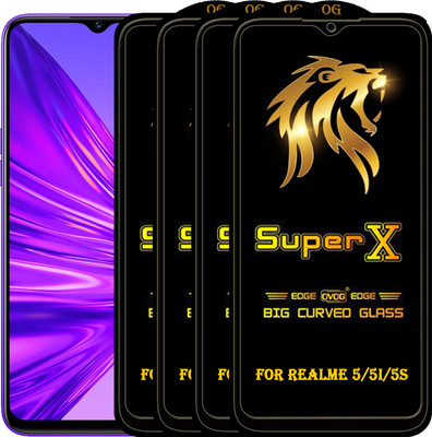 PFOAM Edge To Edge Tempered Glass for REALME 5(Pack of 4)