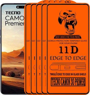 TWIGLO Edge To Edge Tempered Glass for TECNO CAMON 30 PRIMER 5G(Pack of 5)