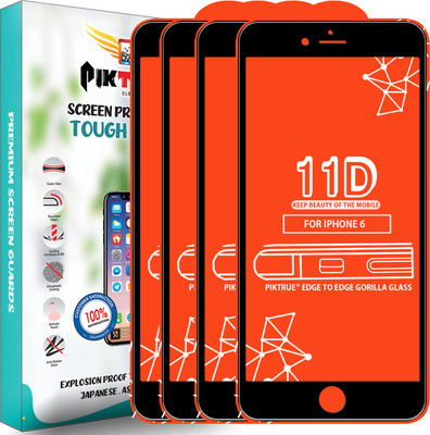 PikTrue Edge To Edge Tempered Glass for Apple iPhone 6(Pack of 4)