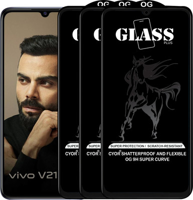CYOR Edge To Edge Tempered Glass for VIVO V21E 5G(Pack of 3)