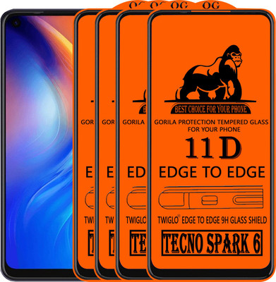 TWIGLO Edge To Edge Tempered Glass for TECNO SPARK 6(Pack of 4)
