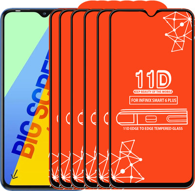 Qyist Edge To Edge Tempered Glass for Infinix Smart 6 Plus(Pack of 6)