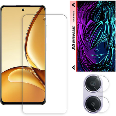 ARBAN Edge To Edge Tempered Glass for Oppo A80 5G Tempered Glass Screen Protector | Anti-Scratch | Edge to Edge Full Coverage | 9H Hardness (1 FRONT SCREEN GUARD + 1 CAMERA LENS PROTECTOR + 1 FREE BACK EMBOSSED SKIN002)(Pack of 1)