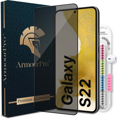 ArmourPro Edge To Edge Tempered Glass for Samsung Galaxy S22 5G, Samsung Galaxy S23 5G, Samsung S22 5G, Samsung S22, 1 Privacy Anti Spy Protection Glass with 1 Cable Protector(Pack of 2)