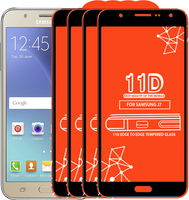 Roxel Edge To Edge Tempered Glass for Samsung Galaxy J7(Pack of 4)