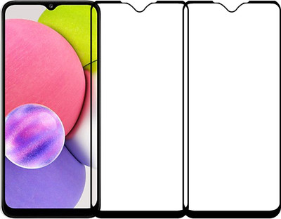 Karpine Edge To Edge Tempered Glass for Samsung Galaxy A03s(Pack of 2)