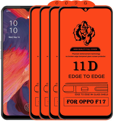 1DOLLAR Edge To Edge Tempered Glass for Oppo F17(Quality-11D-Pack of 4)(Pack of 4)