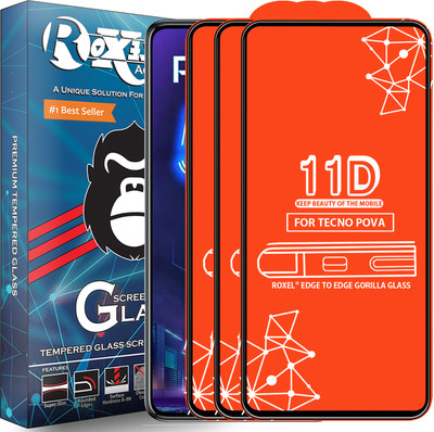 Roxel Edge To Edge Tempered Glass for Tecno Pova(Pack of 3)
