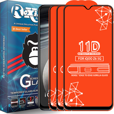 Roxel Edge To Edge Tempered Glass for Iqoo Z6 5G(Pack of 3)